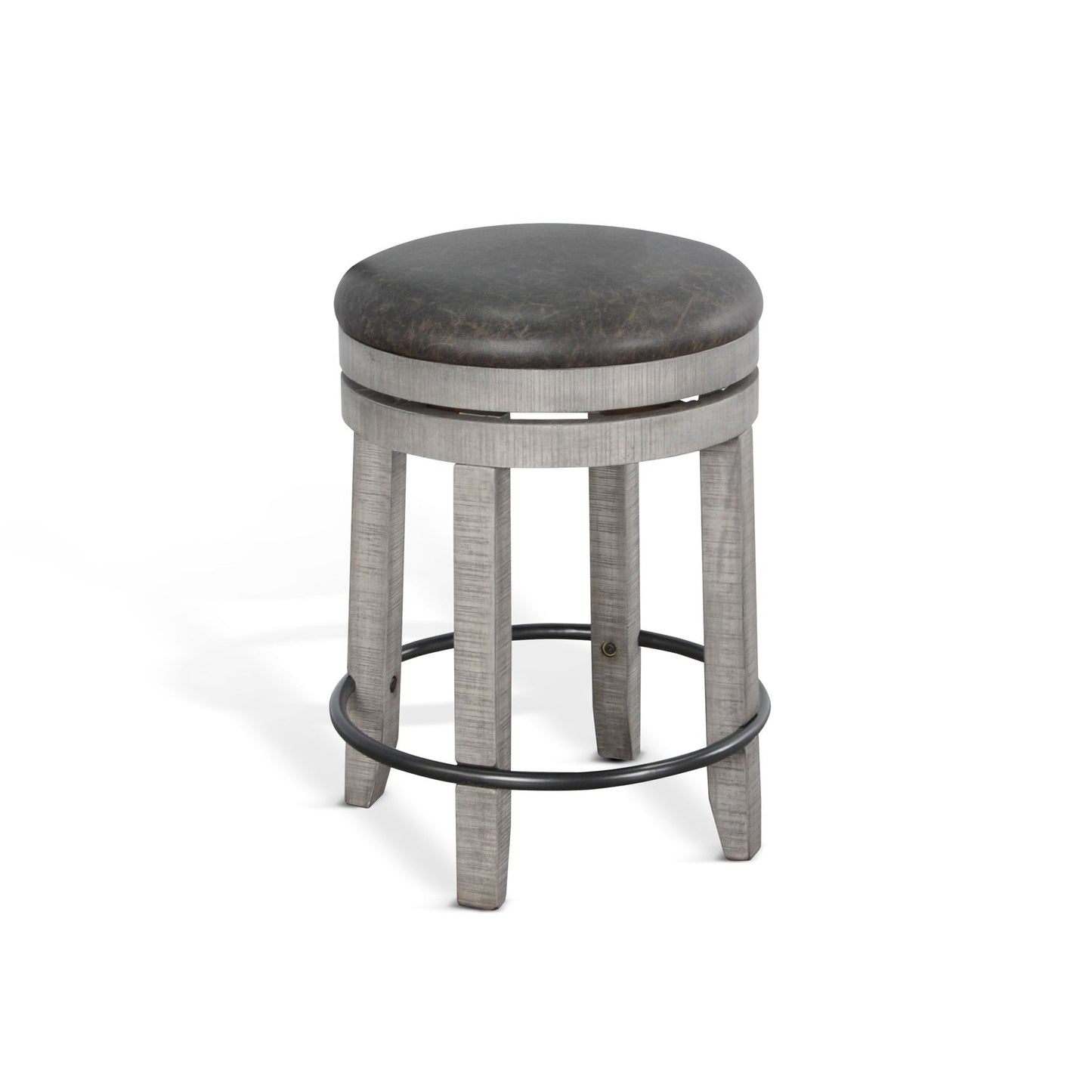 Sunny Designs Alpine - Counter Swivel Stool, Cushion Seat (Set of 2) - Gray - 1624AG-24