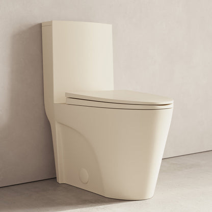 Swiss Madison St. Tropez One-Piece 12" Rough-in 1.1/1.6 GPF Dual Flush Elongated ADA Toilet in Matte Bisque - SM-1T0801BI