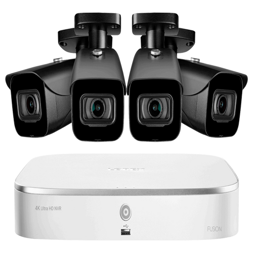 Lorex N4K2-84BB 8-Channel Fusion NVR System with Four 4K (8MP) IP Cameras Security Surveillance System New - N4K2-84BB