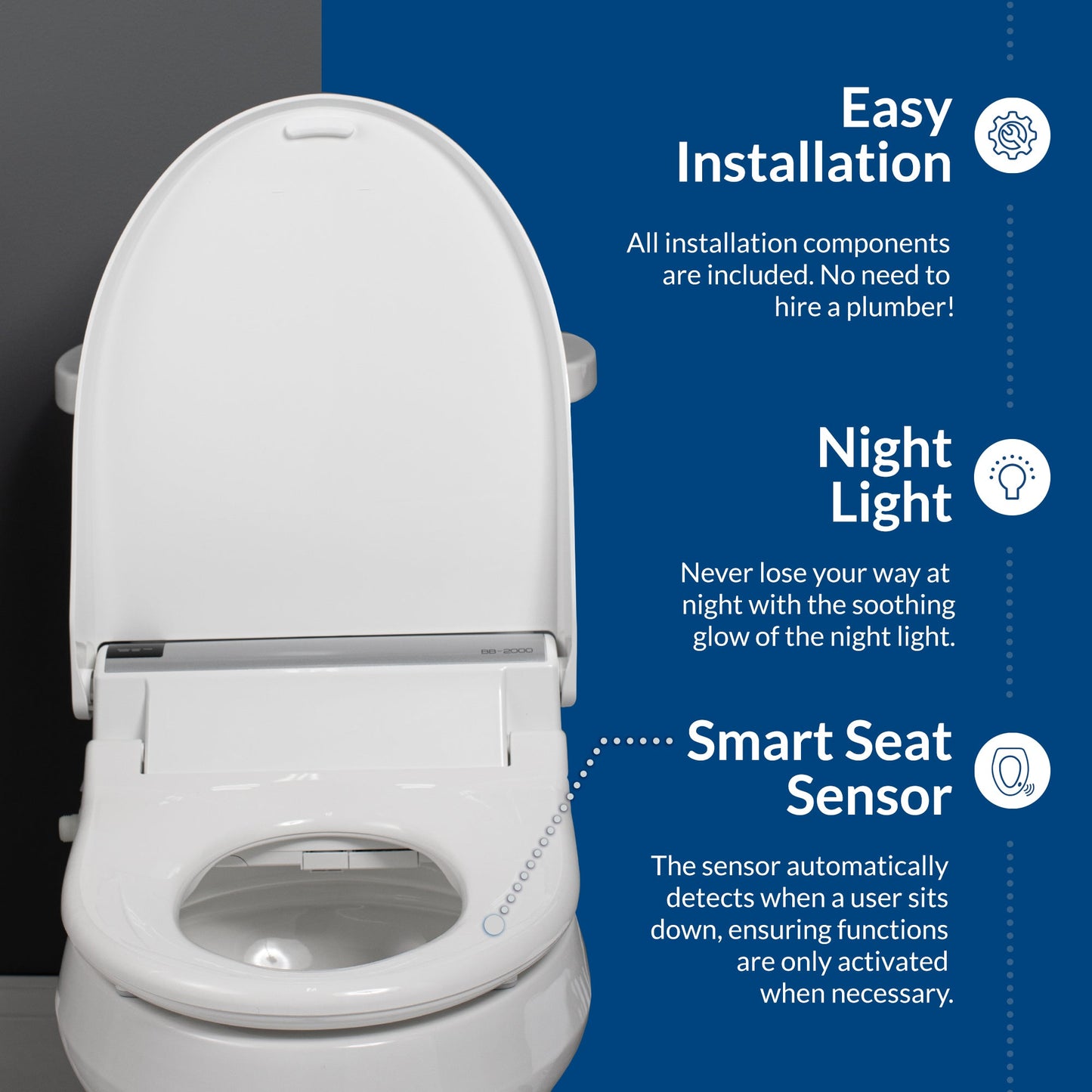 Bio Bidet BB-2000 Bidet Toilet Seat Bundle - 7ZBB2000E DRY