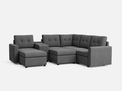 LINSY HOME RUBIK III 4 Seats with 2 Ottomans & Corner & Console - US-LH-SPF-Sofa-S800-F-42111-0-00