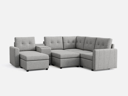 LINSY HOME RUBIK III 4 Seats with 2 Ottomans & Corner & Console - US-LH-SPF-Sofa-S800-F-42111-0-00