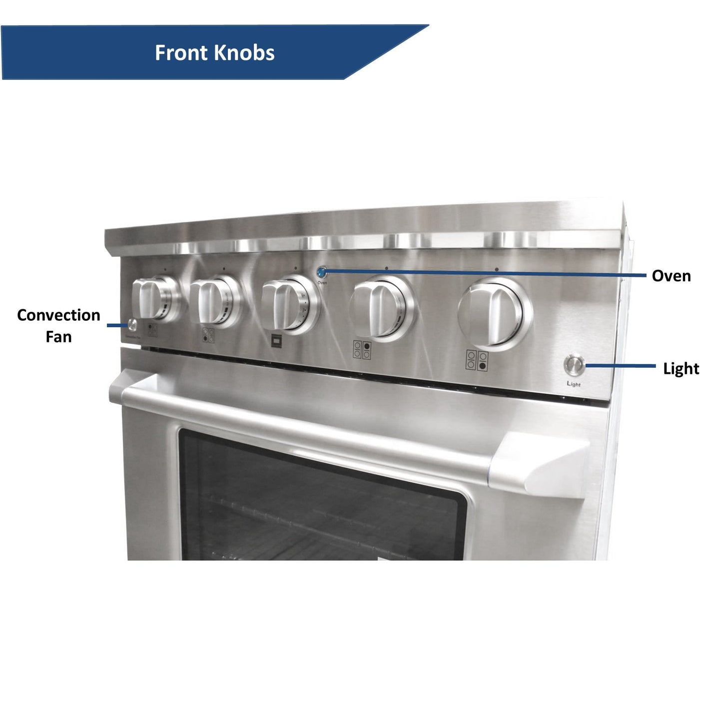 Awoco 30” Freestanding 4 Burners Range with 3.5 cu ft. Convection Oven and 2 Racks - JK30A1-T-NG