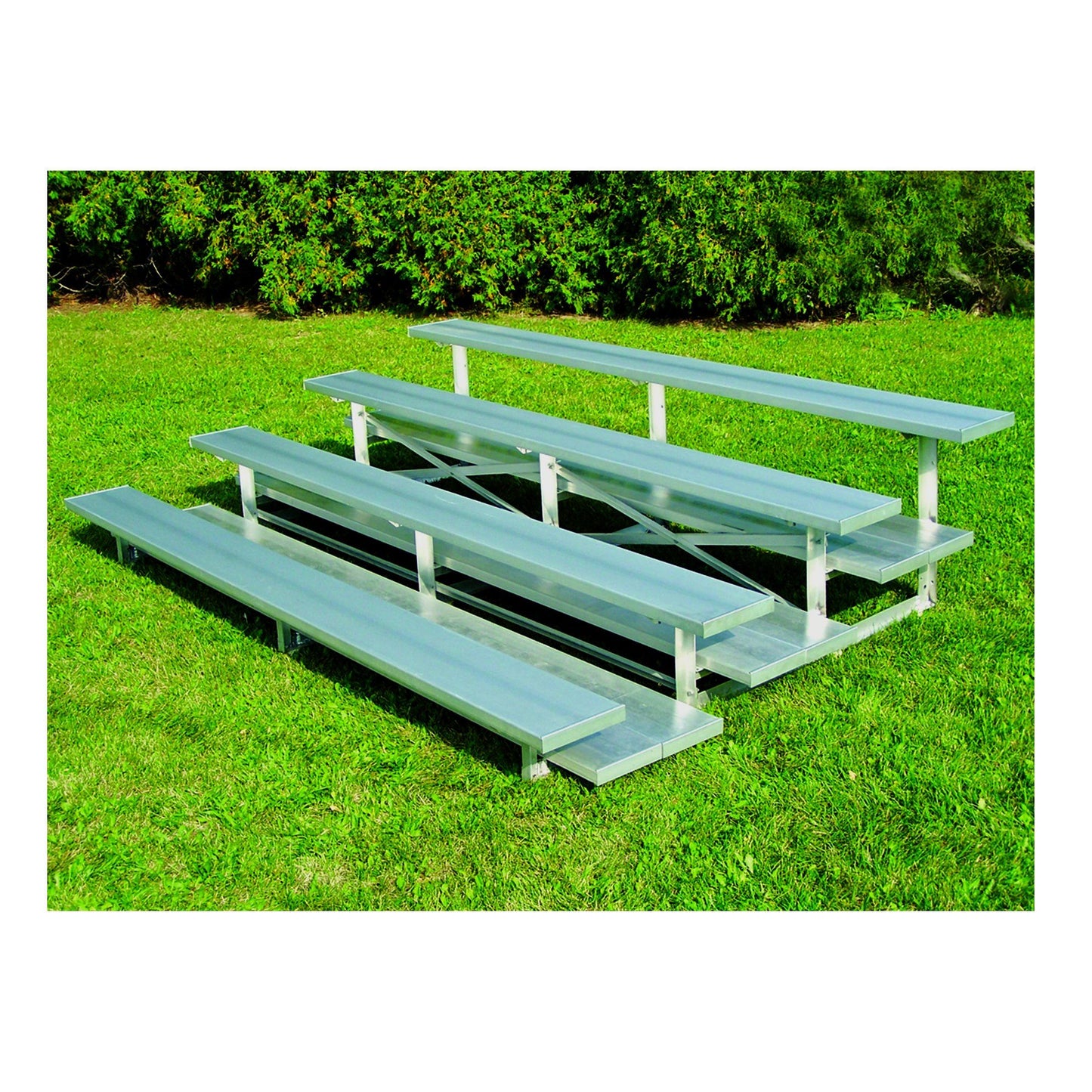 Bleacher  4 Row Powder Coated Low Rise Aluminum