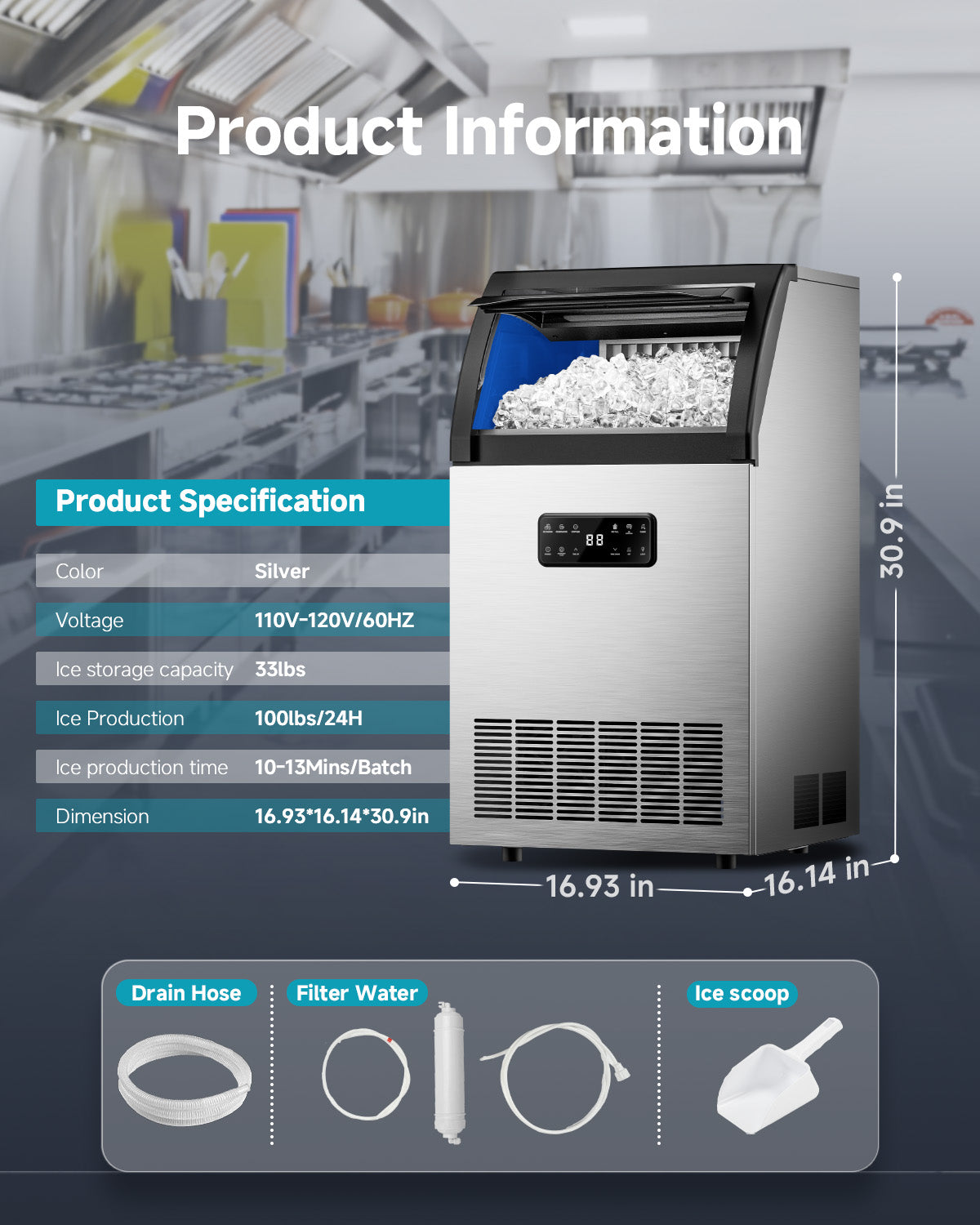 Euhomy Lucid M3 Cube Commercial Ice Maker