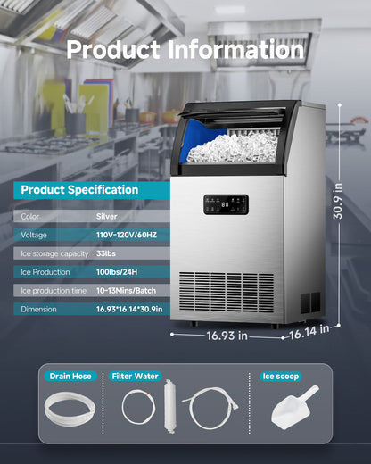 Euhomy Lucid M3 Cube Commercial Ice Maker