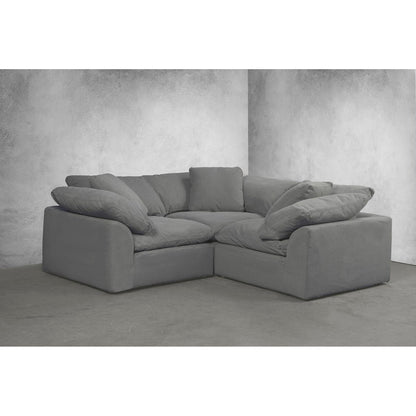 Sunset Trading Cloud Puff 3 Piece 88" Wide Slipcovered Modular Sectional Small L Shaped Sofa - SU-1458-94-3C