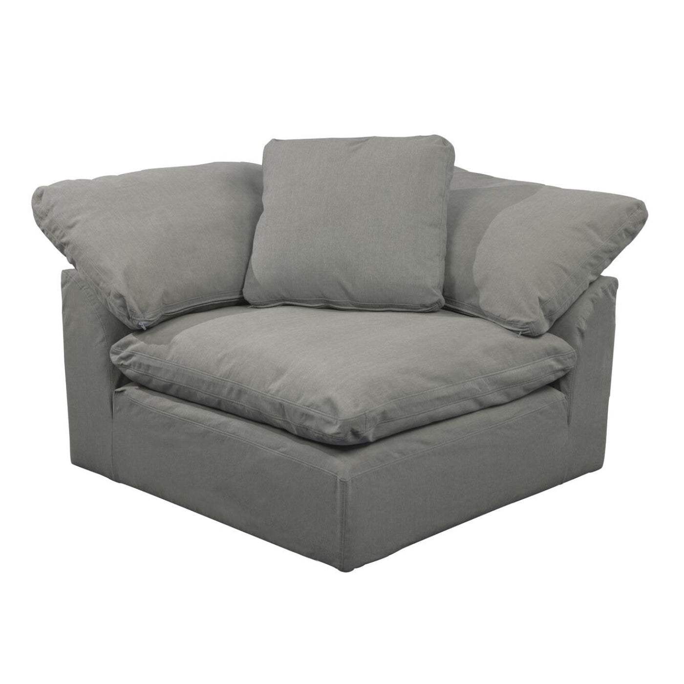 Sunset Trading Cloud Puff 3 Piece 88" Wide Slipcovered Modular Sectional Small L Shaped Sofa - SU-1458-94-3C