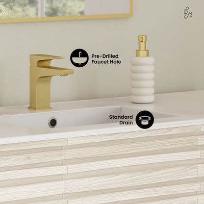 Swiss Madison Cascade 48" Freestanding Bathroom Vanity in White Oak with Sink Top - SM-BV8634WO