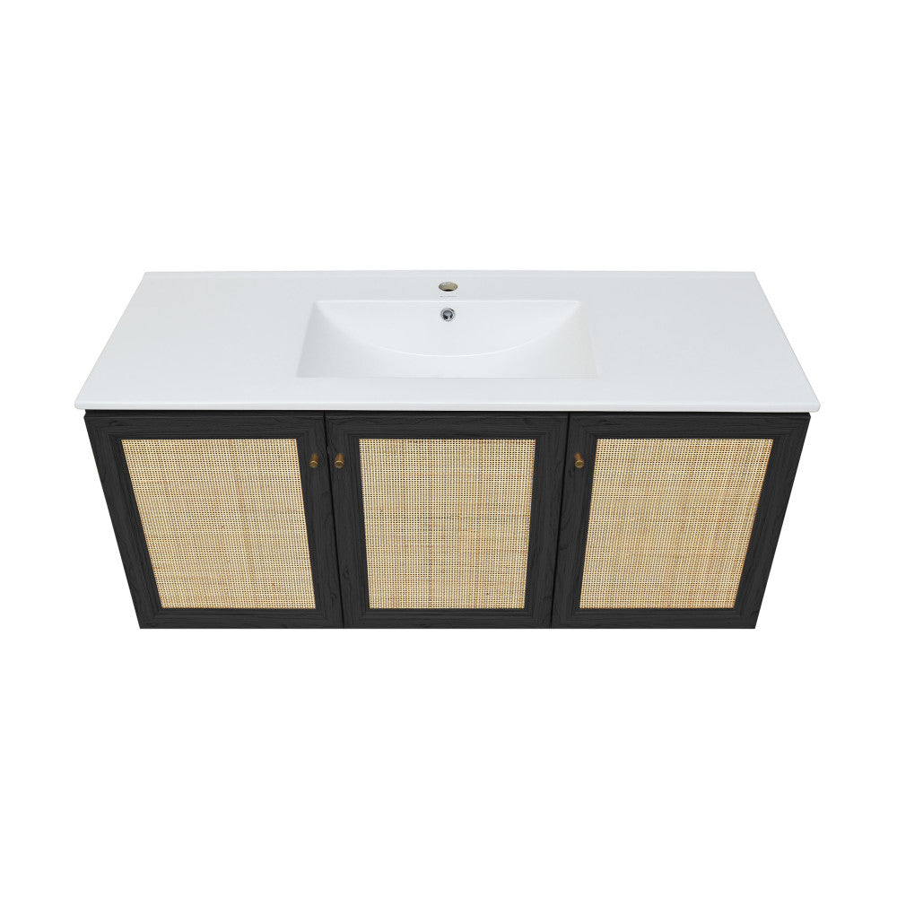 Swiss Madison Classe 48" Wall-Mounted Bathroom Vanity in Black Oak - SM-BV2807AO