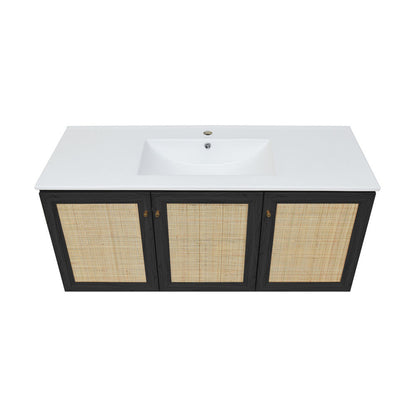 Swiss Madison Classe 48" Wall-Mounted Bathroom Vanity in Black Oak - SM-BV2807AO