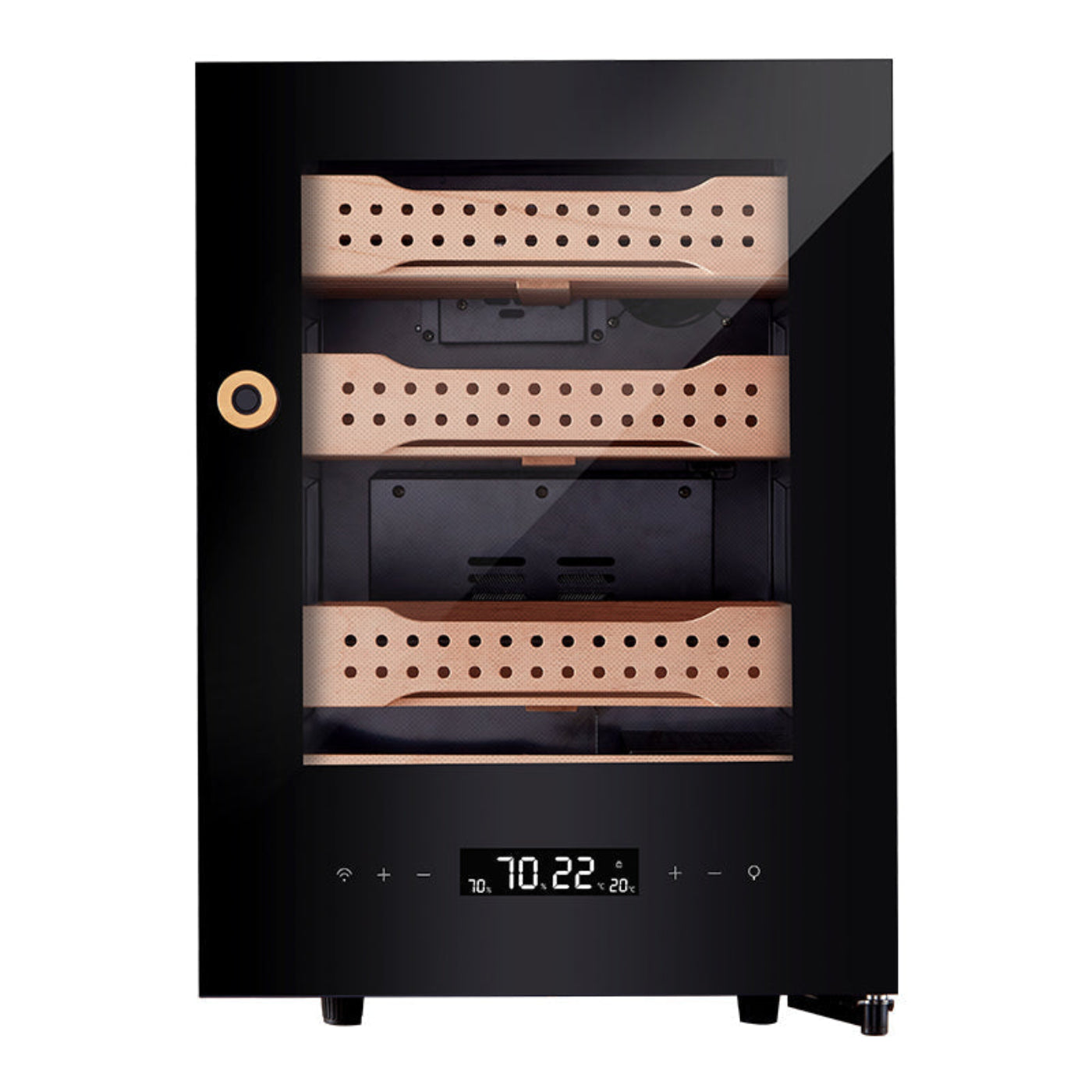 Afidano 400 Count Cigar Humidor Cabinet Exterior in Steel, Temperature and Humidity Control with Touch Panel - JC-50A2