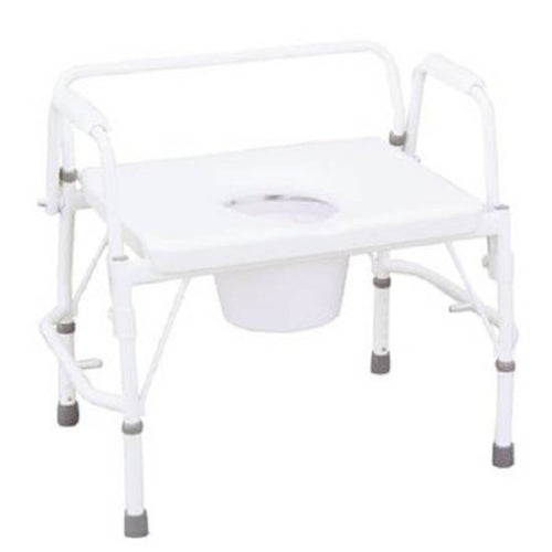 Patterson Medical Supply - Bariatric Commode Chair Fixed Arm Steel Frame 26 Inch Seat Width - 555435