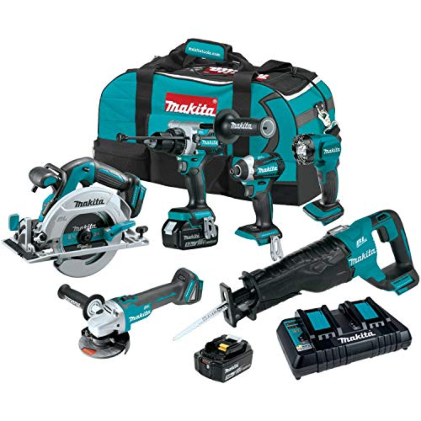 Makita (XT616PT) 18V LXT Lithium-Ion Brushless Cordless 6-Pc. Combo Kit (5.0Ah) - XT616PT