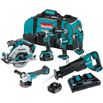 Makita (XT616PT) 18V LXT Lithium-Ion Brushless Cordless 6-Pc. Combo Kit (5.0Ah) - XT616PT