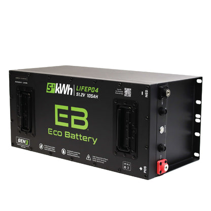 Eco Battery 51V 105Ah Skinny LiFePO4 Gen3 Battery - A-051105-03