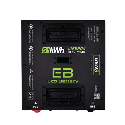 Eco Battery 51V 105AH Thru-Hole LiFePO4 Gen3 Battery - A-051105-01