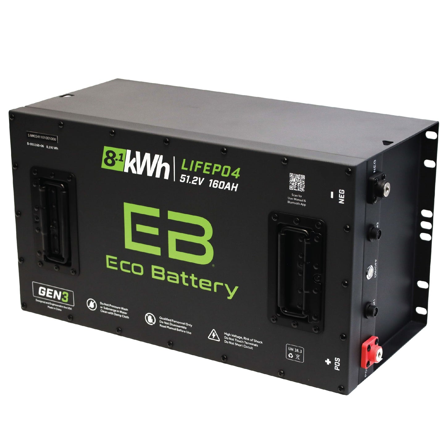 Eco Battery 51V 160AH LiFePO4 Gen3 Battery - A-051160-06
