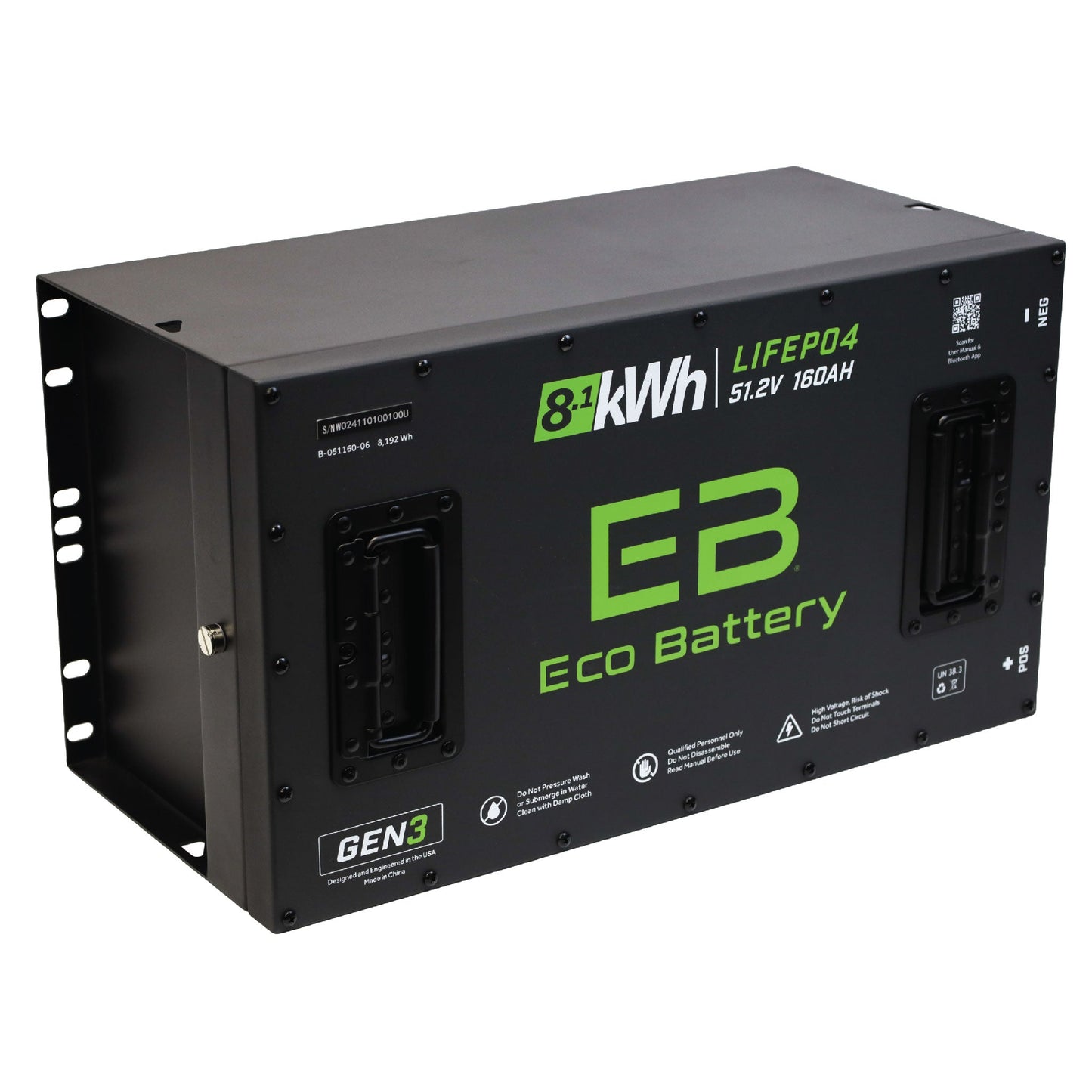 Eco Battery 51V 160AH LiFePO4 Gen3 Battery - A-051160-06
