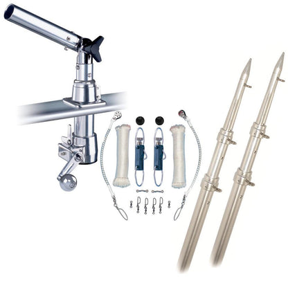 Rupp Z-30 Top Gun Outrigger Kit w/15' Telescoping Poles & Complete Single Line Rigging Kit w/Klickers Release Clips [Z30-TPGN-15T] - CWR-52215