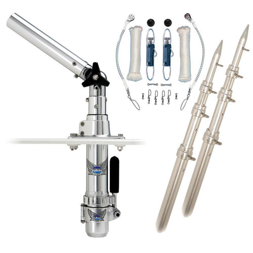 Rupp Classic Top Gun Outrigger Kit w/15' Poles & Complete Single Line Rigging Kit w/Klickers Release Clips [RAD-TPGN-15T] - CWR-52217