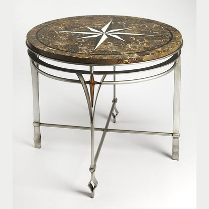 Butler Specialty Company Regina Fossil Stone & Metal 36""Foyer Table, Multi-Color -  5277025