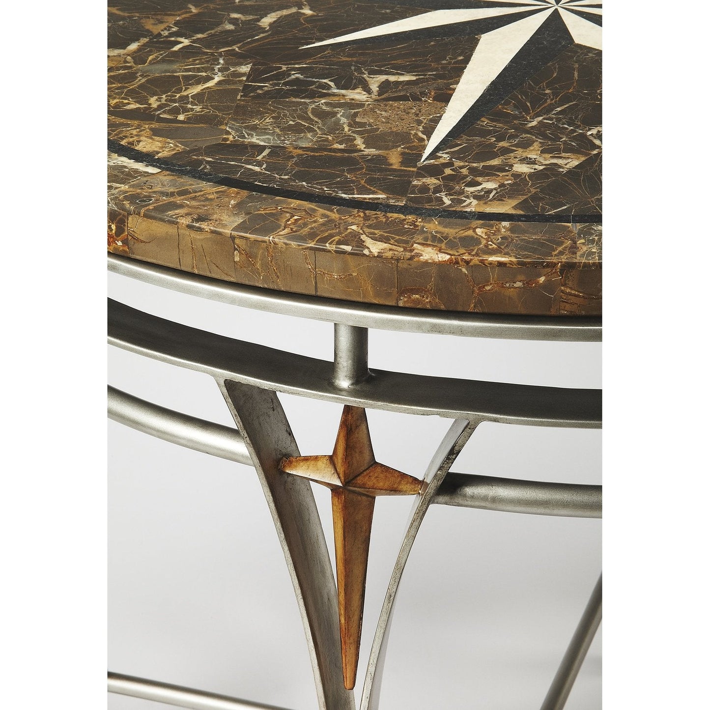 Butler Specialty Company Regina Fossil Stone & Metal 36""Foyer Table, Multi-Color -  5277025