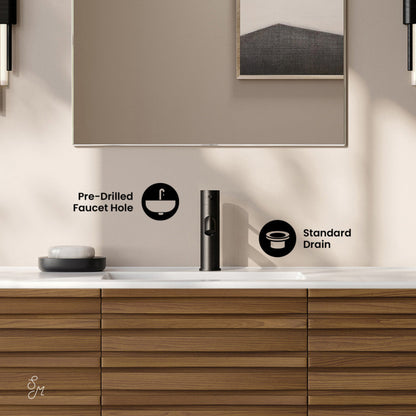 Swiss Madison Cascade 48" Wall-Mounted Bathroom Vanity in Brown Oak with Sink Top - SM-BV8614BO