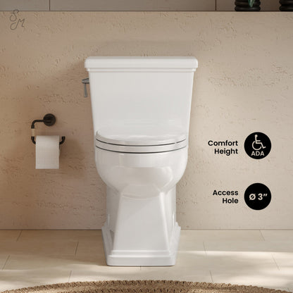 Swiss Madison Voltaire II One-Piece 12" Rough-in 1.28 GPF Left-Hand Flush ADA Elongated Toilet in Glossy White, Nano-Glaze  -  SM-1T9201GW