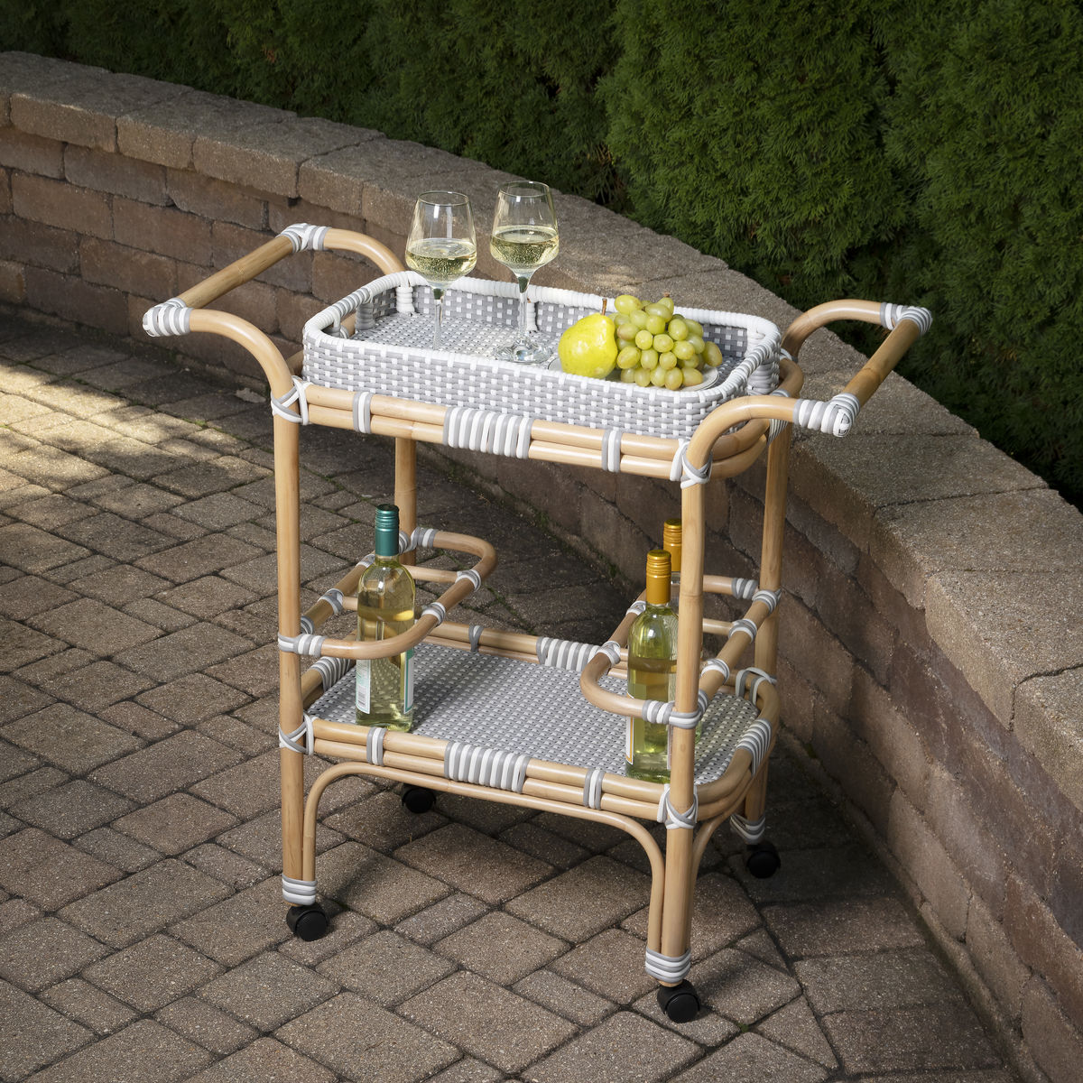 Butler Specialty Selena Rattan Bar Cart