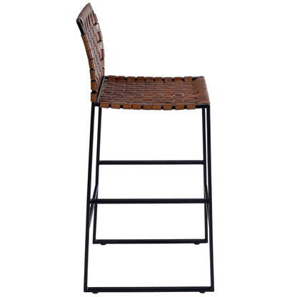 Butler Specialty 5445344 Urban Brown Woven Leather Bar Stool