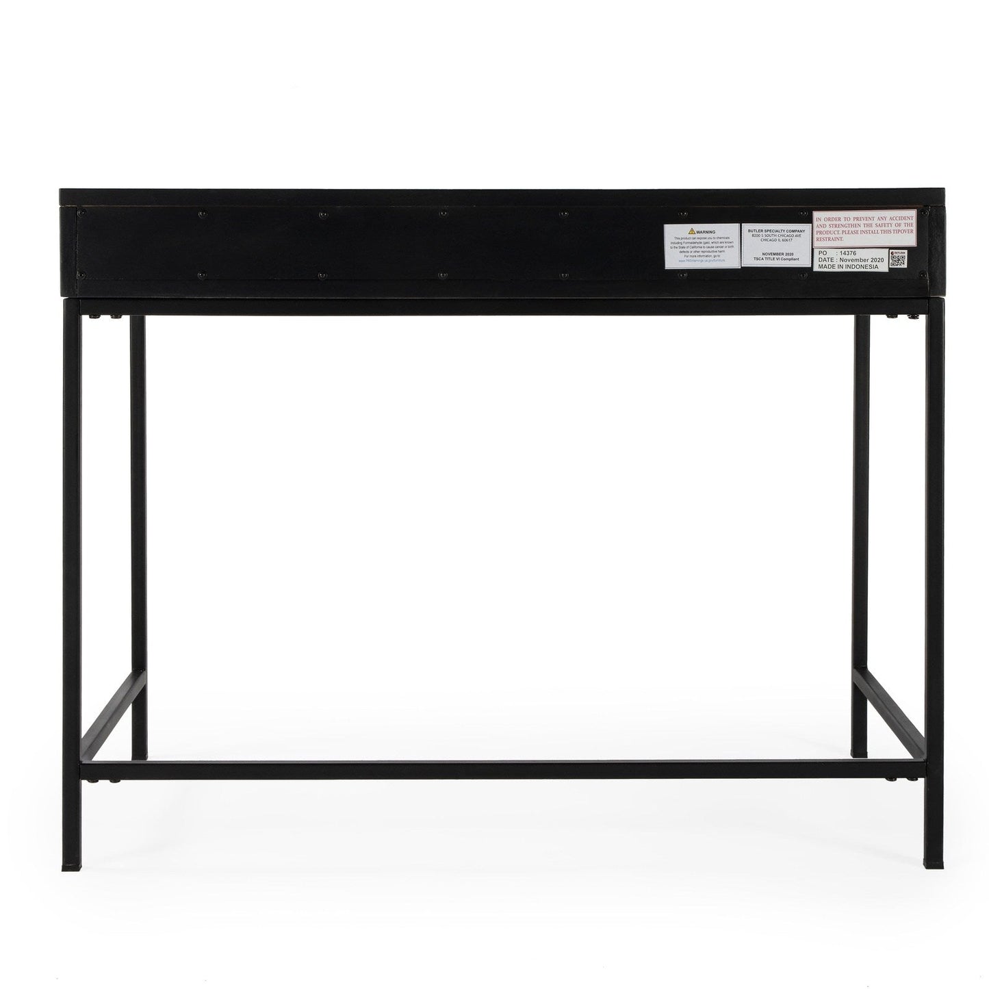 Butler Specialty Company Belka Desk with Drawers, Black  - 5466295