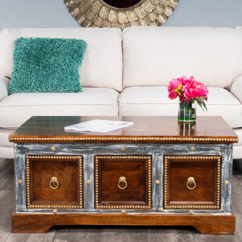 Butler Specialty Company Tennor Wood & Hand Painted Storage Coffee Table, Medium Brown  - 5480290