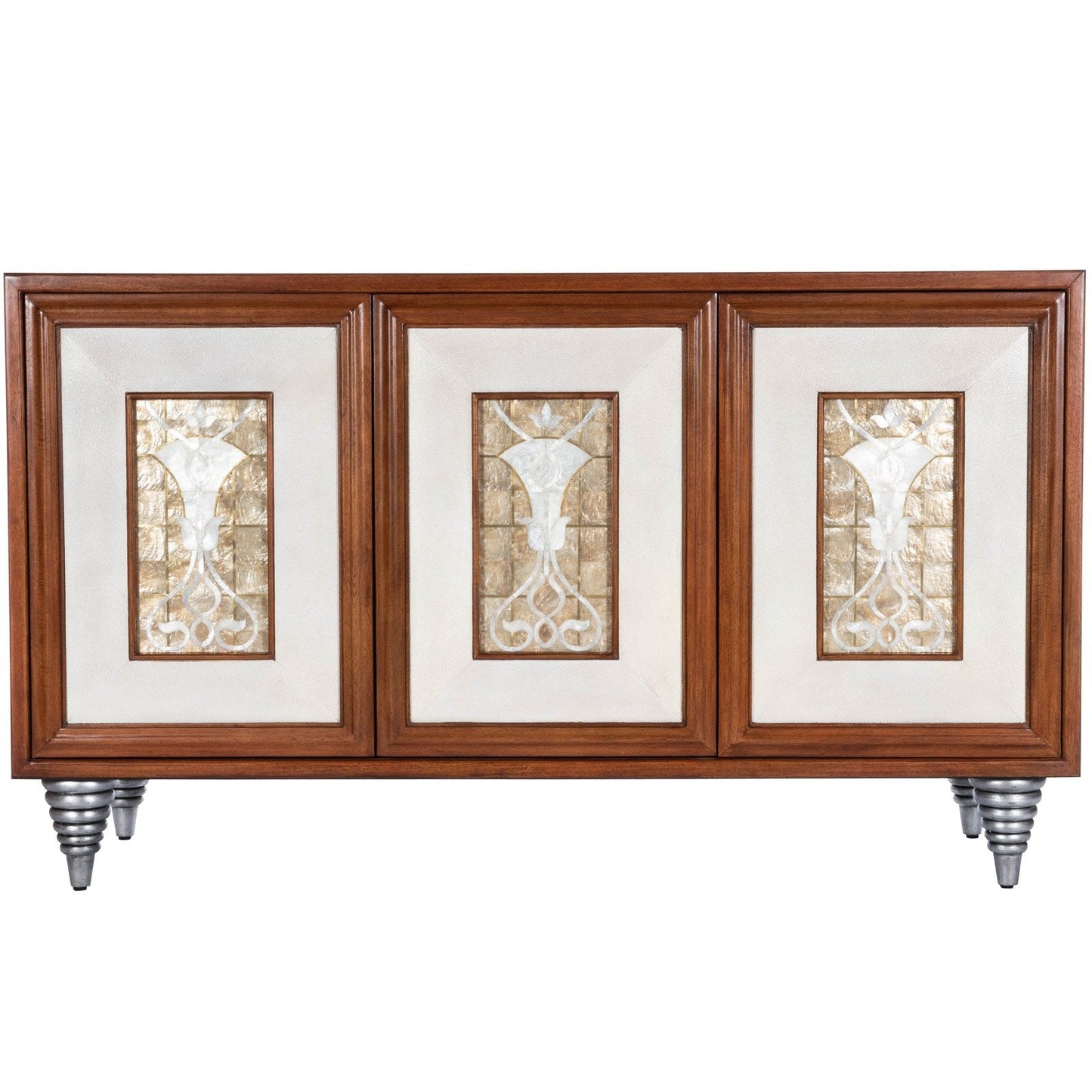 Butler Specialty Company Shelly Leather & Capiz Shell Inlay 55"" Sideboard, Medium Brown -  5486350