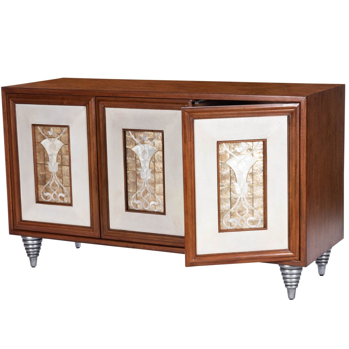 Butler Specialty Company Shelly Leather & Capiz Shell Inlay 55"" Sideboard, Medium Brown -  5486350