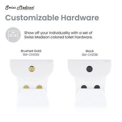 Swiss Madison Sublime One Piece Elongated Toilet Dual Flush, Brushed Gold Hardware 1.1/1.6 gpf - SM-1T205HG