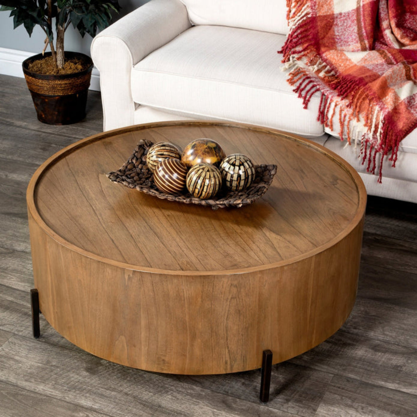 Butler Specialty Company Tori Round Coffee Table, Medium Brown -  5514274