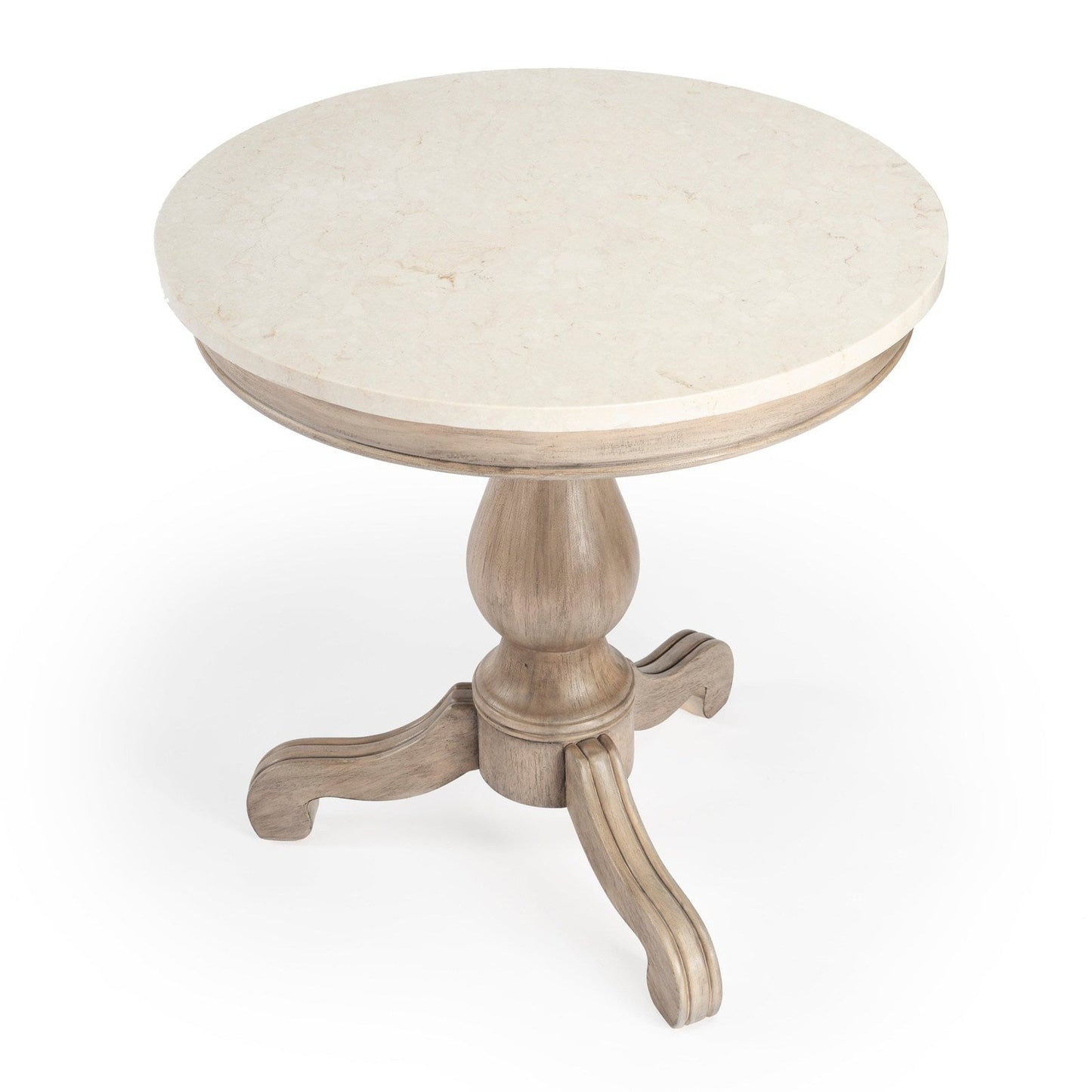 Butler Specialty Company Danielle Marble 24"" Pedestal Accent Table, Tan/Beige -  5515415