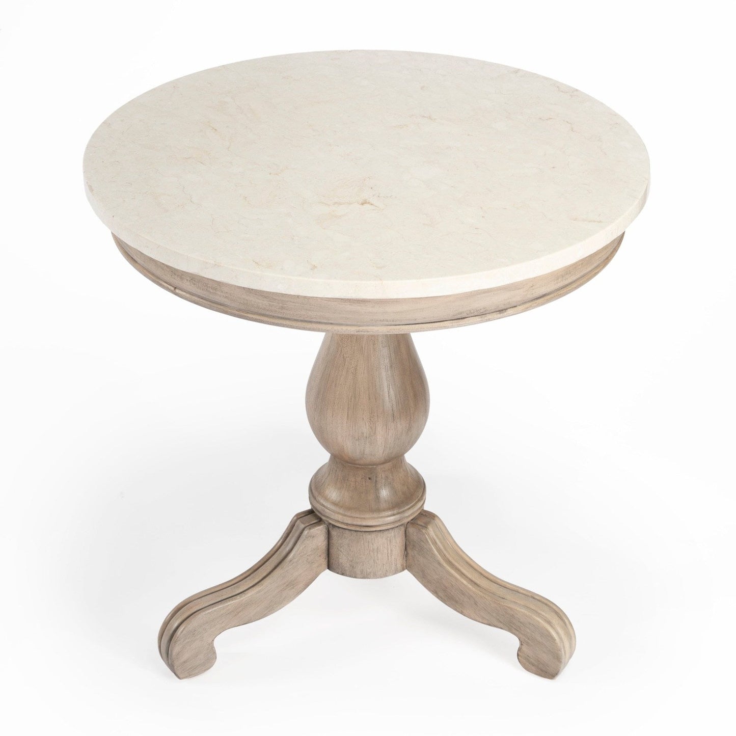 Butler Specialty Company Danielle Marble 24"" Pedestal Accent Table, Tan/Beige -  5515415