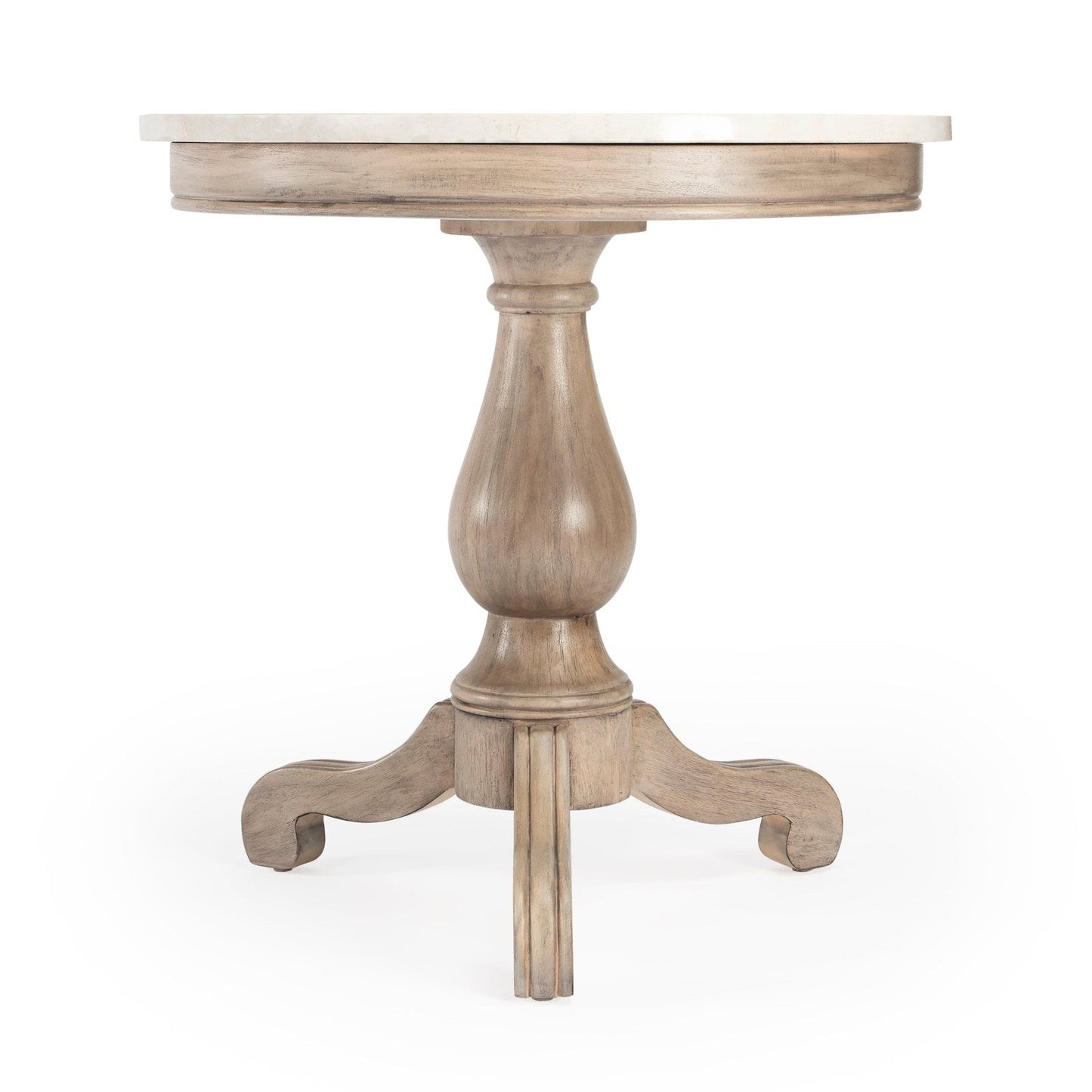 Butler Specialty Company Danielle Marble 24"" Pedestal Accent Table, Tan/Beige -  5515415