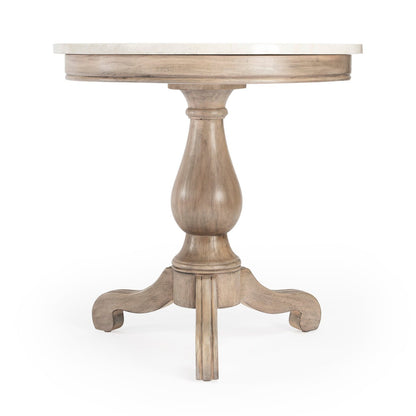Butler Specialty Company Danielle Marble 24"" Pedestal Accent Table, Tan/Beige -  5515415
