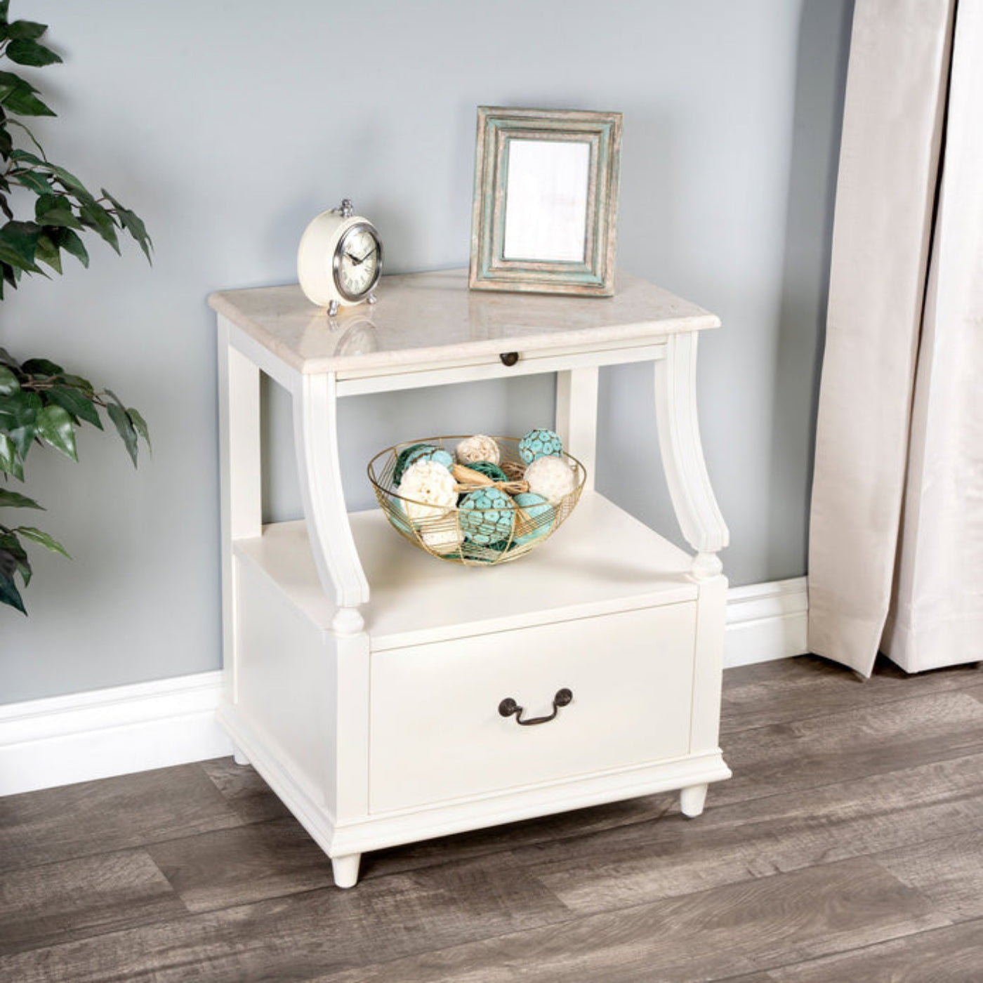 Butler Specialty Company Mabel Marble Nightstand, White -  5519288