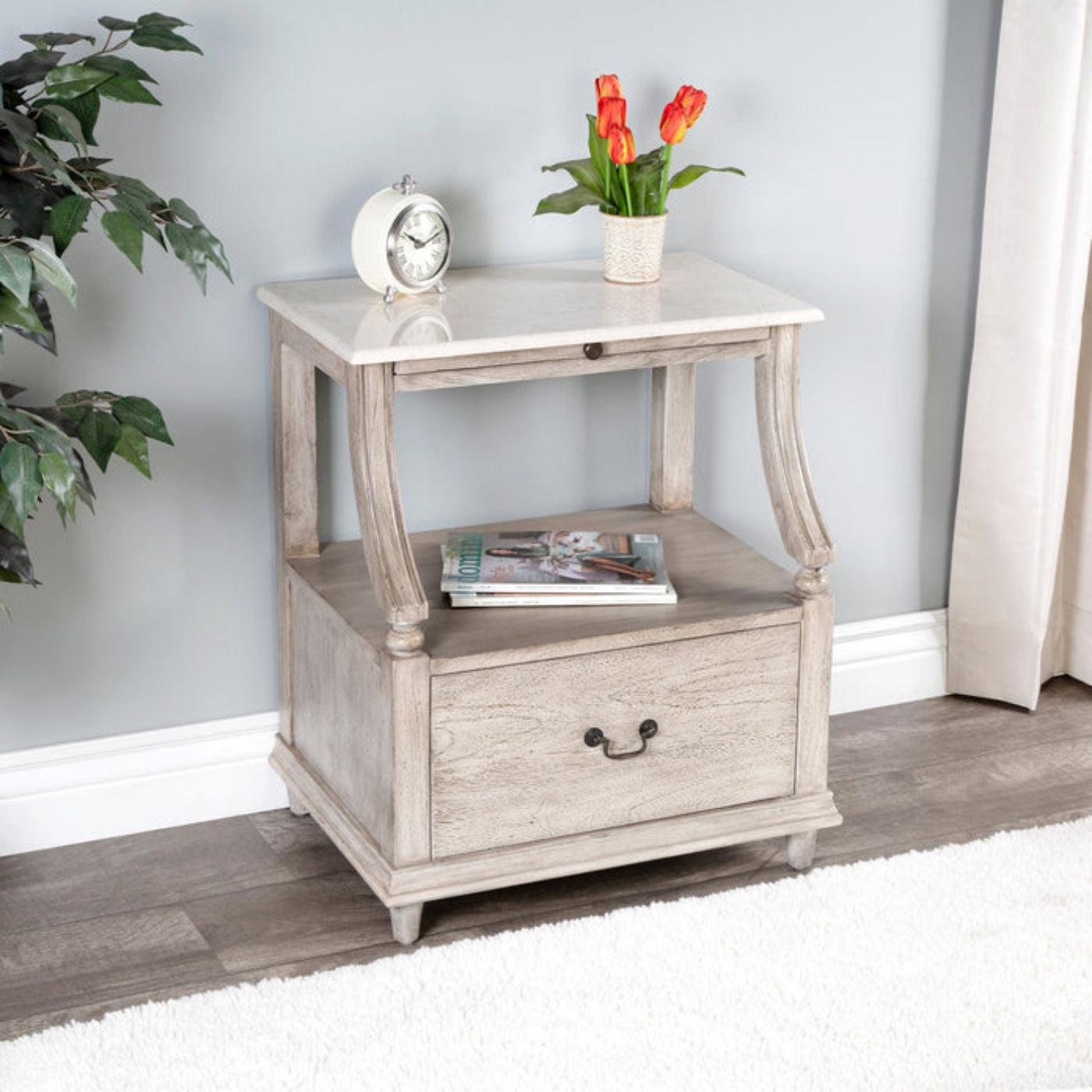 Butler Specialty Company Mabel Marble Nightstand, Gray -  5519329