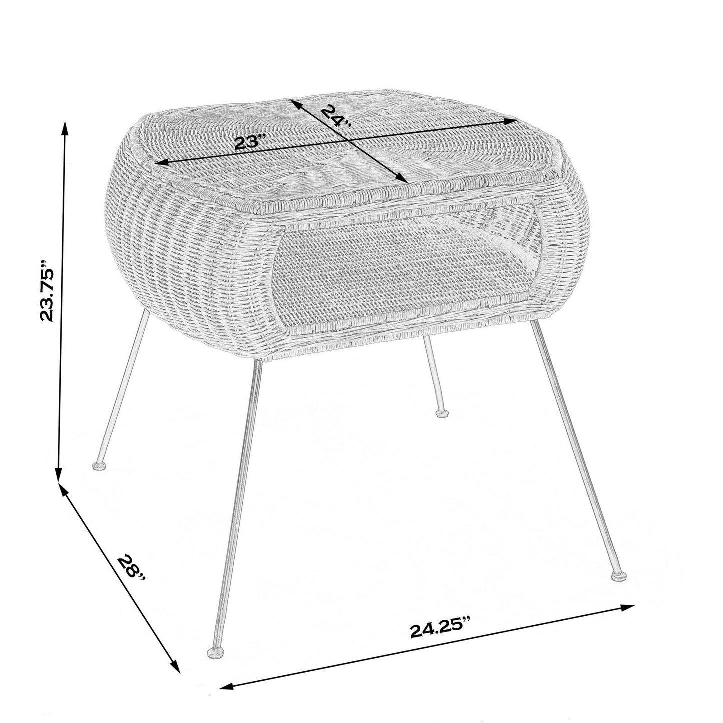 Butler Specialty Company Coralitta Rattan End Table, Light Brown  - 5578404