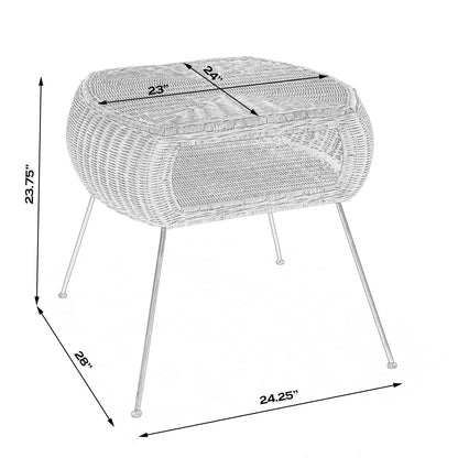 Butler Specialty Company Coralitta Rattan End Table, Light Brown  - 5578404