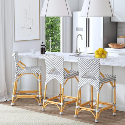 Butler Specialty Company Creanly Rattan 25"" Counter Stool, Gray  - 5603423