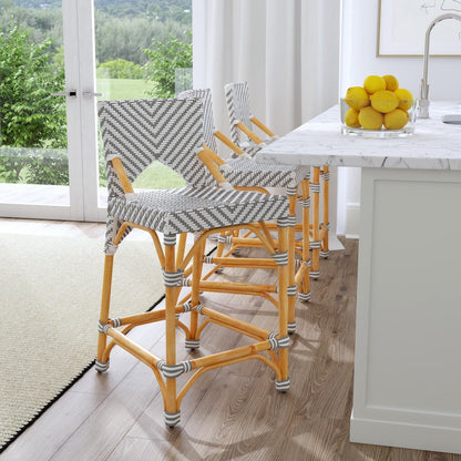 Butler Specialty Company Creanly Rattan 25"" Counter Stool, Gray  - 5603423