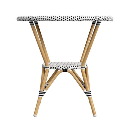 Butler Specialty Company Tobias Outdoor Rattan Round Bistro Table, Black and White  - 5646434