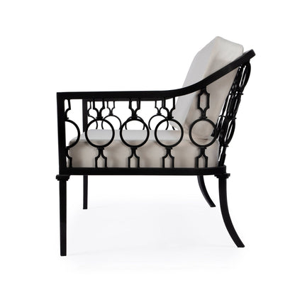 Butler Specialty Company Southport Iron Upholstered Outdoor Loveseat, Black -  5660437