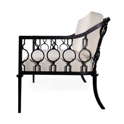 Butler Specialty Company Southport Iron Upholstered Outdoor Sofa, Black  - 5661437